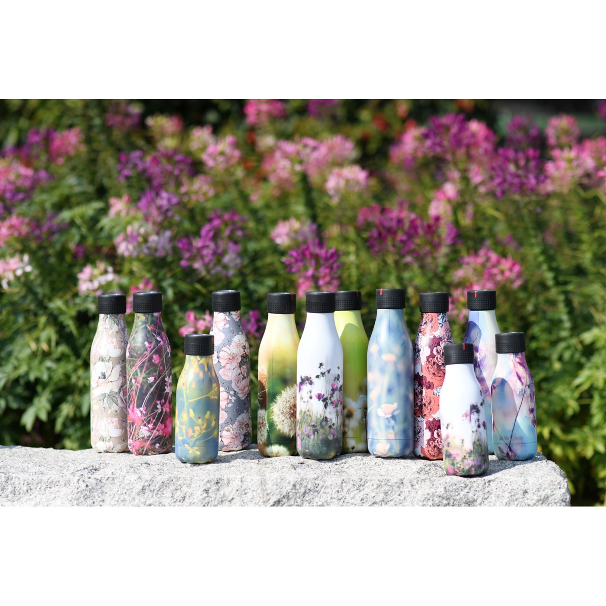 Les Artistes Bottle Up Design termoflaske 0,28L hvit med blomster
